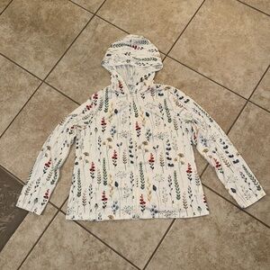 Charming Floral Art Vintage OG White Multicolor Raincoat